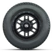 GTW® Titan Black/Machined 12 in Wheels with 255/50-12 Excel Classic Street Tires – Full Set