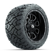 GTW Volt Black/Machined 12 in Wheels with 215/40-R12 Maverick Low-Profile All-Terrain Tires – Full Set