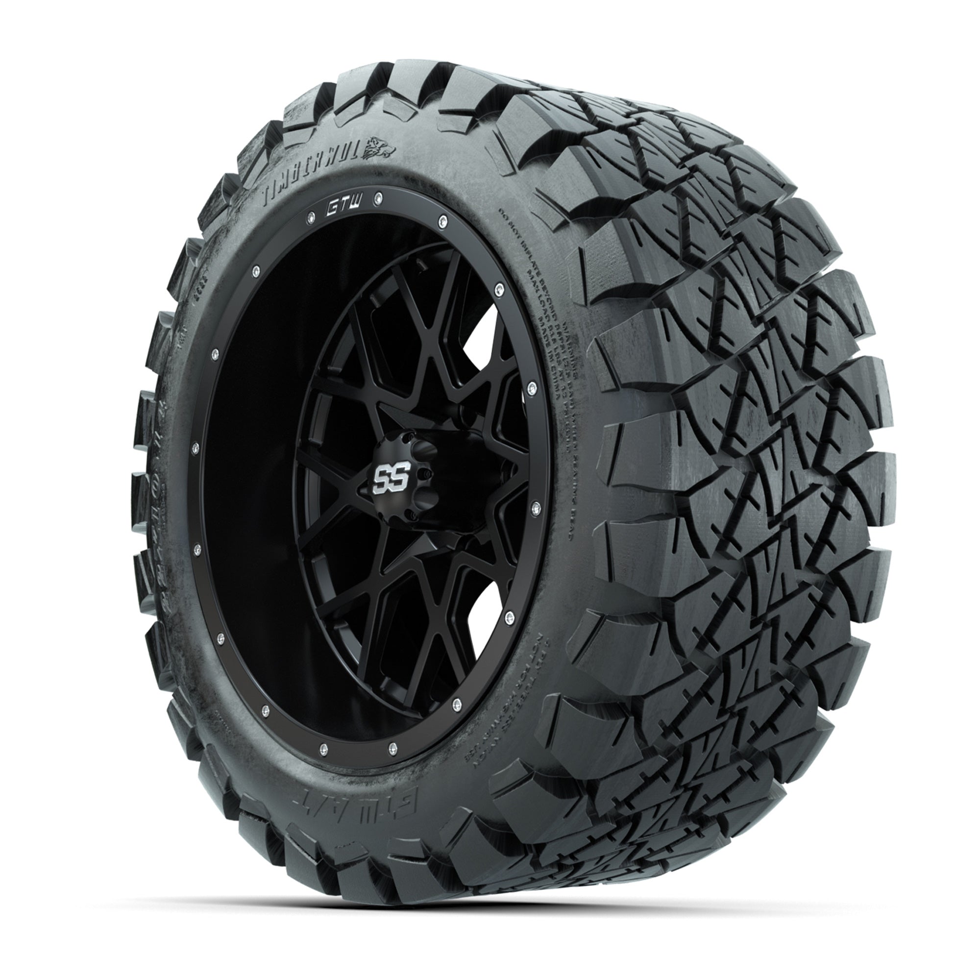 Set of (4) 14 in GTW Vortex Wheels with 22x10-14 GTW Timberw - 3/4 view
