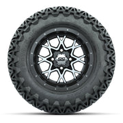 GTW® Vortex 2 Matte Gray/Machined 12 in Wheels with 23X10.5-12 Predator All-Terrain Tires – Full Set