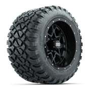 GTW® Vortex 2 Matte Black 12 in Wheels with 22X11-R12 Nomad Steel Belt Radial All-Terrain Tires – Full Set