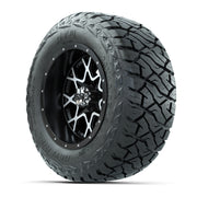 GTW Vortex Matte Black/Machined 12 in Wheels with 23x10.00-R12 Maverick All-Terrain Tires – Full Set