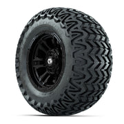 GTW® Shogun Gloss Black 12 in Wheels with 23X10.5-12 Predator All-Terrain Tires – Full Set