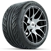 GTW 12 inch Pursuit machined black wheels with Fusion GTR street tires - Set of Four