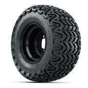 Set of (4) 10 in Black Steel Offset Wheels with 20x10-10 Predator All Terrain Tires
