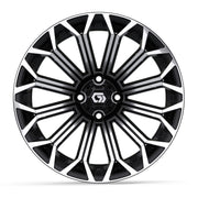 Phantom 16 inch GTW golf cart wheel - Black / Machined