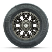GTW® Stellar Matte Bronze 12 in Wheels with 255/55-R12 Fusion GTR Steel Belt Radial Street Tires – Full Set