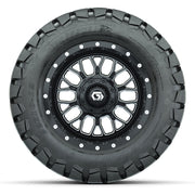 GTW® Helix Black/Machined 12 in Wheels with 22X10-12 Timberwolf All-Terrain Tires – Full Set
