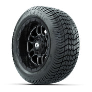 GTW® Titan Black/Machined 12 in Wheels with 215/40-12 Excel Classic Street Tires – Full Set