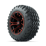 GTW Spyder Red/Black 12 in Wheels with 22x11.00-12 Rogue All Terrain Tires – Full Set
