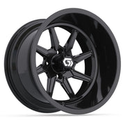 Reaper Ultra-Wide 15 inch GTW golf cart wheel - Glossy Black