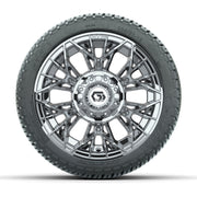 GTW® Stellar Chrome 12 in Wheels with 205/30-12 Fusion Street Tires – Full Set