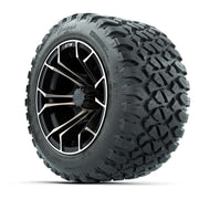 GTW® Spyder Matte Black/Bronze 12 in Wheels with 20X10-12 Nomad Steel Belt Radial All-Terrain Tires – Full Set