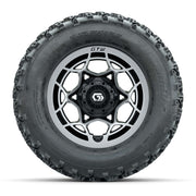 GTW® Nexus Black/Silver 12 in Wheels with 23X10.00-12 Rogue All-Terrain Tires – Full Set