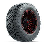 GTW Stealth Gloss Black/Red 12 in Wheels with 23x10.00-R12 Maverick All-Terrain Tires – Full Set