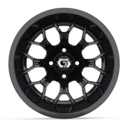 Assault Ultra-Wide 14 inch GTW golf cart wheel - Glossy Black