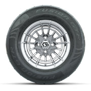 GTW® Boost Chrome 12 in Wheels with 255/55-R12 Fusion GTR Steel Belt Radial Street Tires – Full Set