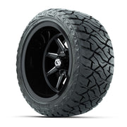 GTW Reaper Black/Machined 14 in Wheels with 23X10-R14 Maverick Steel Belted Radial All-Terrain Tires – Full Set