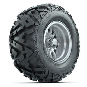 GTW Medusa Silver/Machined 10 in Wheels with 20x10-10 Barrage Mud Tires – Full Set