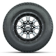 GTW® Vortex 2 Matte Gray/Machined 12 in Wheels with 255/50-12 Excel Classic Street Tires – Full Set