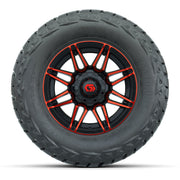 GTW Stealth Gloss Black/Red 12 in Wheels with 23x10.00-R12 Maverick All-Terrain Tires – Full Set