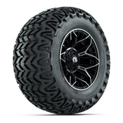 Set of (4) 12 in GTW® Stellar Machined & Black Wheels with 23x10.5-12 Predator All-Terrain Tires