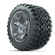 GTW® Godfather Chrome 12 in Wheels with 22X11-R12 Nomad Steel Belt Radial All-Terrain Tires – Full Set