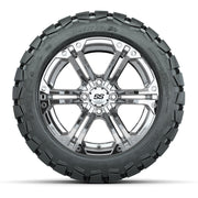 GTW Specter Chrome Wheels with 22in Timberwolf Mud Tires - 1 - front view