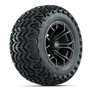 GTW® Spyder Matte Gray/Machined 12 in Wheels with 23X10.5-12 Predator All-Terrain Tires – Full Set