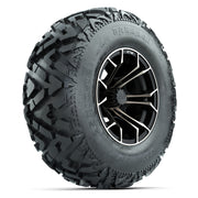 GTW® Spyder Matte Black/Bronze 12 in Wheels with 25X10-12 Barrage Mud Tires – Full Set