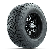 GTW Vortex Matte Black/Machined 12 in Wheels with 23x10.00-R12 Maverick All-Terrain Tires – Full Set