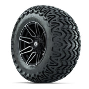 GTW® Stealth Black/Machined 12 in Wheels with 23X10.5-12 Predator All-Terrain Tires – Full Set