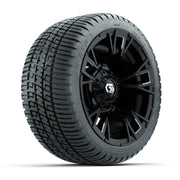 GTW® Vandal Matte Black/Machined 12 in Wheels with 205/30-12 Fusion Street Tires – Full Set