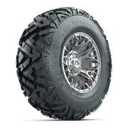 GTW® Stellar Chrome 12 in Wheels with 25X10-12 Barrage Mud Tires – Full Set