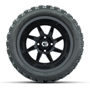 GTW Reaper Gloss Black 14 in Wheels with 23X10-R14 Nomad Steel Belt Radial All-Terrain Tires – Full Set