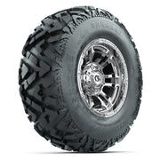 GTW® Shogun Chrome 12 in Wheels with 25X10-12 Barrage Mud Tires – Full Set