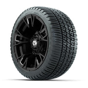 GTW® Vandal Matte Black/Machined 12 in Wheels with 205/30-12 Fusion Street Tires – Full Set