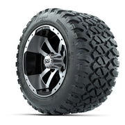 GTW® Storm Trooper Black/Machined 12 in Wheels with 20X10-12 Nomad Steel Belt Radial All-Terrain Tires – Full Set