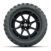 GTW Reaper Black/Machined 14 in Wheels with 23X10-R14 Nomad Steel Belt Radial All-Terrain Tires – Full Set