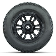 GTW® Shogun Gloss Black 12 in Wheels with 255/50-12 Excel Classic Street Tires – Full Set
