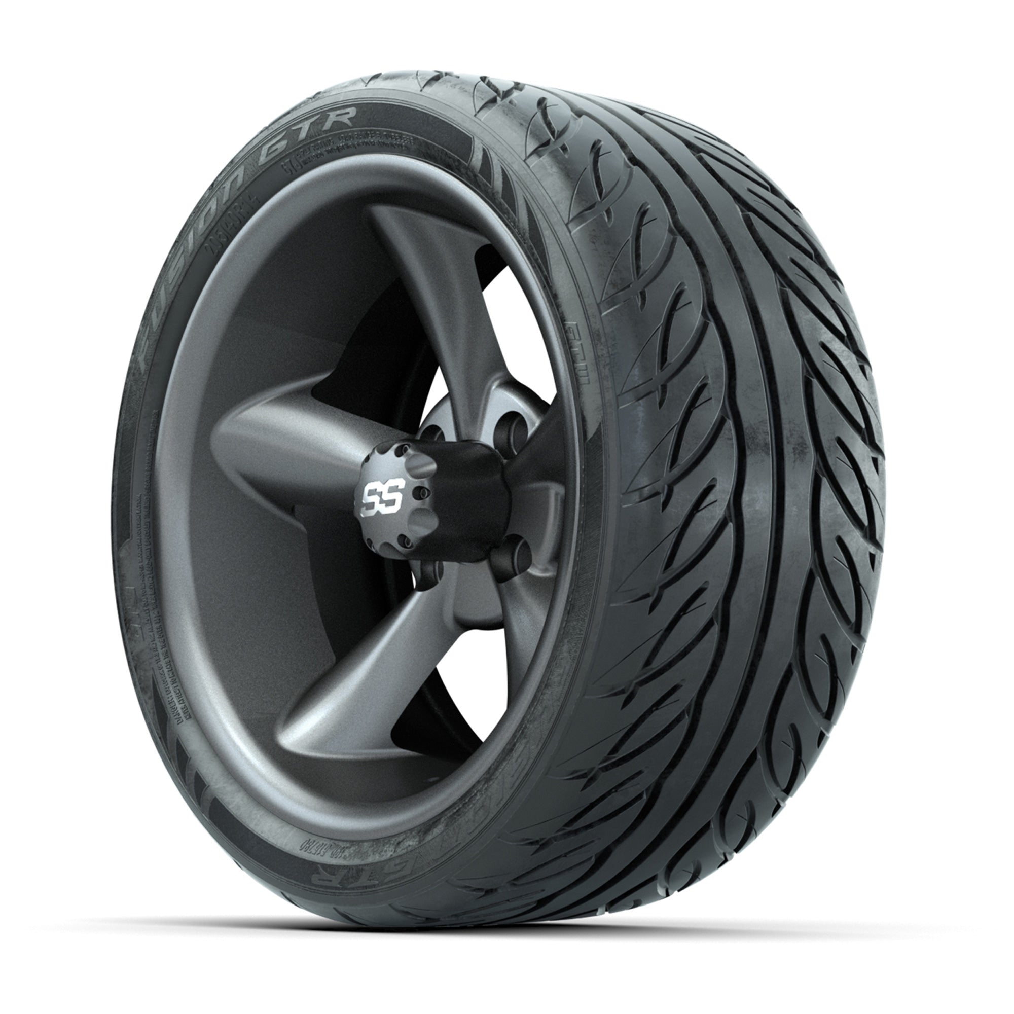 Set of (4) 14 in GTW Godfather Wheels with 205/40-R14 Fusion - 3/4 view
