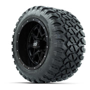 GTW® Vortex 2 Matte Black 12 in Wheels with 22X11-R12 Nomad Steel Belt Radial All-Terrain Tires – Full Set