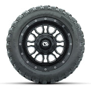 Set of (4) 12 in GTW® Volt Machined & Black Wheels with 22x11-R12 Nomad All-Terrain Tires
