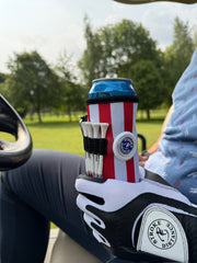 Beverage Caddie 3-in-1 Golf Insulator, Removeable Ball Marker, Bag Clip & Tees Combo