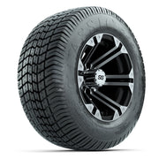 GTW® Specter Black/Machined 12 in Wheels with 255/50-12 Excel Classic Street Tires – Full Set