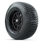 GTW® Titan Black/Machined 12 in Wheels with 255/50-12 Excel Classic Street Tires – Full Set