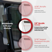 RedDot Star EV Sirius Tinted Vented Folding Windshield