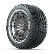 GTW® Boost Chrome 12 in Wheels with 205/30-12 Fusion Street Tires – Full Set
