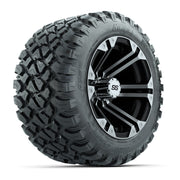GTW® Specter Black/Machined 12 in Wheels with 22X11-R12 Nomad Steel Belt Radial All-Terrain Tires – Full Set