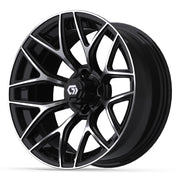 Monaco 16 inch GTW golf cart wheel - Black / Machined